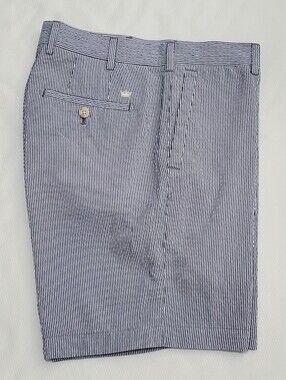 Peter Millar Gray Seersucker Stripe Shorts 32 Waist